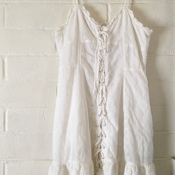 Urban Outfitters White Lace-Up Dress - Picture 5 of 15